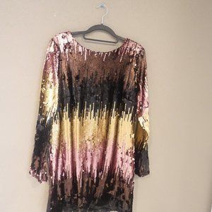 Charlotte Russe Sequins multi toned dress (Medium).